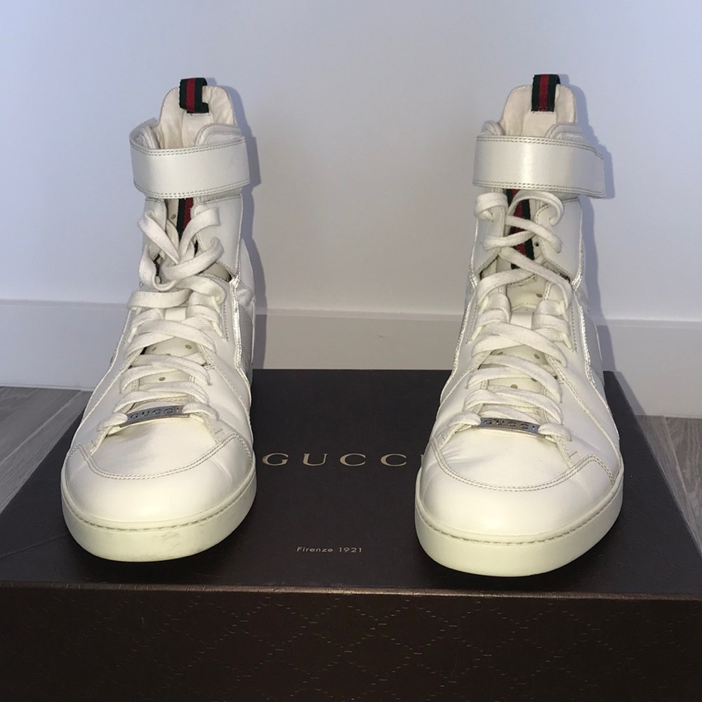 Gucci Praga white high top sneakers